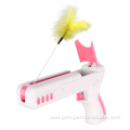 New design plastic cat interactive airy feather bell